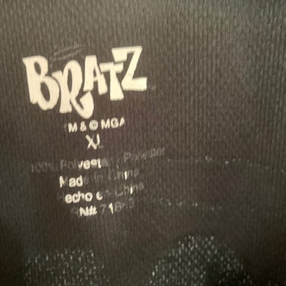BRATZ Ladies Dolls Black Baseball Jersey multi color button shirt w/ graphics XL - Picture 3 of 3